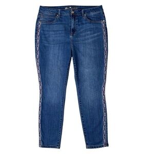 Seven7 Embroidered Skinny Jeans